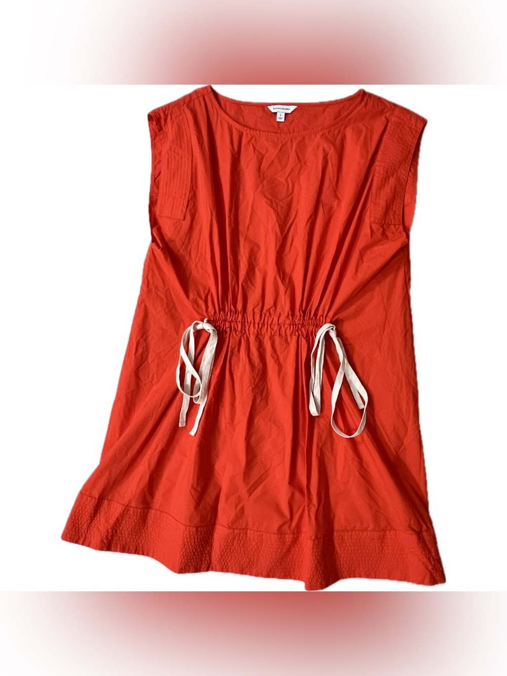 Banana Republic orange cotton poplin cinch waist mini dress US women’s large
